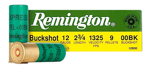 Remington Ammunition 20411 Express Buckshot 12 Gauge 2.75" 00 Buck Shot 25 Per Box/ 10 Cs Remington Ammunition 20411 Express Buckshot 12 Gauge 2.75" 00 Buck Shot 25 Per Box/ 10 Cs