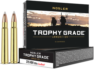 Nosler Trophy Grade Ammunition 375 H&H Magnum 300 Grain AccuBond 20RD Nosler Trophy Grade Ammunition 375 H&H Magnum 300 Grain AccuBond 20RD