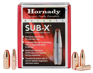 Hornady SUB-X Bullets 450 Bushmaster (452 Diameter) 395 Grain FTX Box of 50 Hornady SUB-X Bullets 450 Bushmaster (452 Diameter) 395 Grain FTX Box of 50
