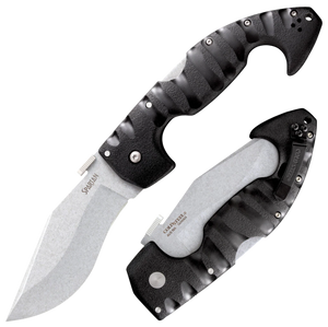 Cold Steel CS21ST Spartan4.50" Folding Plain Stone Washed Japanese AUS-10A SS Blade/Black Griv-Ex w/Steel Liners Handle Includes Pocket Clip Cold Steel CS21ST Spartan4.50" Folding Plain Stone Washed Japanese AUS-10A SS Blade/Black Griv-Ex w/Steel Liners Handle Includes Pocket Clip