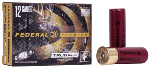 Federal Premium Vital-Shok Ammunition 12 Gauge 3" 1 oz TruBall Hollow Point Rifled Slug Box of 5 Federal Premium Vital-Shok Ammunition 12 Gauge 3" 1 oz TruBall Hollow Point Rifled Slug Box of 5