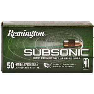 Remington Ammunition 21135 Subsonic Rimfire 22 LR 38 gr Plated Hollow Point 50 Per Box/ 100 Cs Remington Ammunition 21135 Subsonic Rimfire 22 LR 38 gr Plated Hollow Point 50 Per Box/ 100 Cs