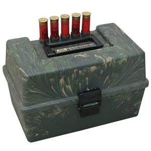 MTM Deluxe Dual Gauge Flip-Top Shotshell Box with Handle 12 or 20 Gauge 2-3/4", 3" 100-Round Camo MTM Deluxe Dual Gauge Flip-Top Shotshell Box with Handle 12 or 20 Gauge 2-3/4", 3" 100-Round Camo