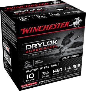 Winchester Ammo SSH10BBB DryLock Super10 3.50" 1 3/8 oz BBB Shot 25 Per Box/ 10 Cs Winchester Ammo SSH10BBB DryLock Super10 3.50" 1 3/8 oz BBB Shot 25 Per Box/ 10 Cs