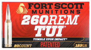 Fort Scott Munitions 260123SCV2 Tumble Upon Impact (TUI) Rifle 260 Rem 123 gr Solid Copper Spun (SCS) 20rd Bx Fort Scott Munitions 260123SCV2 Tumble Upon Impact (TUI) Rifle 260 Rem 123 gr Solid Copper Spun (SCS) 20rd Bx