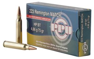 Prvi Partizan Match Ammunition 223 Remington 75 Grain Hollow Point Boat Tail Prvi Partizan Match Ammunition 223 Remington 75 Grain Hollow Point Boat Tail