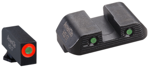 AmeriGlo GL823 Trooper Sight Set for GlockBlack | Green Tritium with Orange Outline Front Sight Green Tritium with Black Outline Rear Sight AmeriGlo GL823 Trooper Sight Set for GlockBlack | Green Tritium with Orange Outline Front Sight Green Tritium with Black Outline Rear Sight