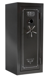 Sports Afield SECSA5925HXS HavenElectronic Keypad/Key Entry Dark Gray Metallic Steel Holds 24 + 4 59" H x 25" W x 24" D Fireproof- Yes Sports Afield SECSA5925HXS HavenElectronic Keypad/Key Entry Dark Gray Metallic Steel Holds 24 + 4 59" H x 25" W x 24" D Fireproof- Yes