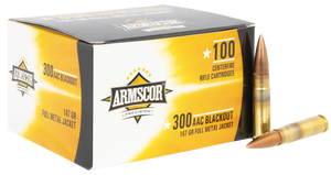 Armscor 50446 Precision Value Pack 300 Blackout 147 gr FMJ100 Per Box/12 Cs Armscor 50446 Precision Value Pack 300 Blackout 147 gr FMJ100 Per Box/12 Cs