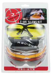 Radians T-85 Shooting Glasses Kit Black Frame Clear Smoke Amber Orange and Copper Lenses Radians T-85 Shooting Glasses Kit Black Frame Clear Smoke Amber Orange and Copper Lenses