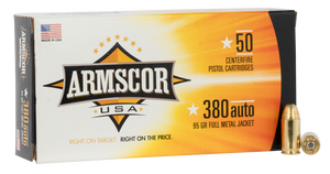 Armscor FAC3802N USA Competition 380 ACP 95 gr FMJ50rd Bx Armscor FAC3802N USA Competition 380 ACP 95 gr FMJ50rd Bx