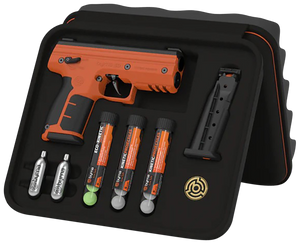Byrna Technologies SK68300ORNKINETIC SD Kinetic Kit CO2 .68 Cal 5rd, Orange Polymer, Black Rubber Honeycomb Grip, C02 & 15 Projectiles Included Byrna Technologies SK68300ORNKINETIC SD Kinetic Kit CO2 .68 Cal 5rd, Orange Polymer, Black Rubber Honeycomb Grip, C02 & 15 Projectiles Included