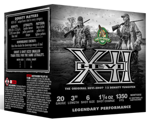HEVI-Shot HS53206 HEVI-XII Waterfowl 20 Gauge 3" 1 1/4 oz 1350 fps Tungsten 6 Shot 25ea HEVI-Shot HS53206 HEVI-XII Waterfowl 20 Gauge 3" 1 1/4 oz 1350 fps Tungsten 6 Shot 25ea