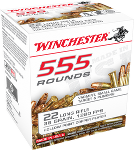 Winchester Ammunition 22 Long Rifle 36 Grain Plated Lead Hollow Point Winchester Ammunition 22 Long Rifle 36 Grain Plated Lead Hollow Point