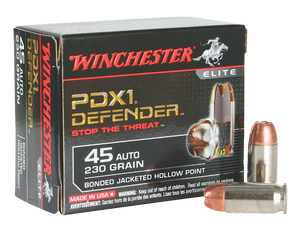Winchester Defender Ammunition 45 ACP 230 Grain Bonded Jacketed Hollow Point 20RD Winchester Defender Ammunition 45 ACP 230 Grain Bonded Jacketed Hollow Point 20RD