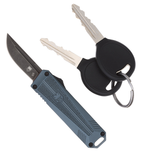 CobraTec Knives CALI929TBGRYTNS California 929TB 1.75" OTF Tanto Plain Stonewash D2 Steel Blade/Gray Anodized Aluminum Handle Includes Pocket Clip/Pouch CobraTec Knives CALI929TBGRYTNS California 929TB 1.75" OTF Tanto Plain Stonewash D2 Steel Blade/Gray Anodized Aluminum Handle Includes Pocket Clip/Pouch