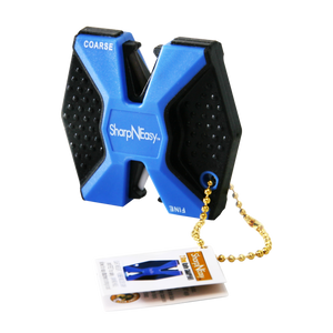 AccuSharp 334C SharpNEasy 2-Step Sharpener Hand Held Fine Coarse Ceramic Stone Sharpener Plastic Handle Black/Blue AccuSharp 334C SharpNEasy 2-Step Sharpener Hand Held Fine Coarse Ceramic Stone Sharpener Plastic Handle Black/Blue