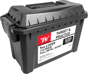 Winchester USA Ammunition 9mm Luger 115 Grain Full Metal Jacket Ammo Can Winchester USA Ammunition 9mm Luger 115 Grain Full Metal Jacket Ammo Can