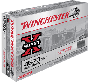 Winchester Super-X Cowboy Action Ammunition 45-70 Government 405 Grain Lead Flat Nose Winchester Super-X Cowboy Action Ammunition 45-70 Government 405 Grain Lead Flat Nose
