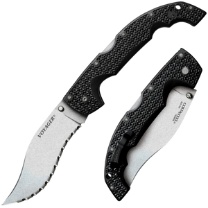 Cold Steel CS29AXVS Voyager XL 5.50" Folding Vaquero Serrated AUS-10A SS Blade/ Black Griv-Ex w/Aluminum Liners Handle Includes Pocket Clip Cold Steel CS29AXVS Voyager XL 5.50" Folding Vaquero Serrated AUS-10A SS Blade/ Black Griv-Ex w/Aluminum Liners Handle Includes Pocket Clip