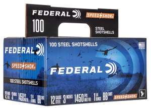 Federal WF1421002 Speed-Shok Waterfowl 12 Gauge 3" 1 1/4 oz 2 Shot 100 Per Box/ 2 Cs Federal WF1421002 Speed-Shok Waterfowl 12 Gauge 3" 1 1/4 oz 2 Shot 100 Per Box/ 2 Cs