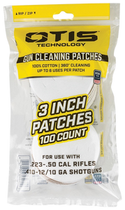 Otis FG919100 All Caliber Cleaning Patches Multi-Caliber 3" Cotton 100 Per Pkg Otis FG919100 All Caliber Cleaning Patches Multi-Caliber 3" Cotton 100 Per Pkg