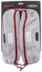 Vertx VTX5205AGYNA Overflow Pouch Large Size made of White Nylon with Mesh & Red Accents, YKK Zipper & Durable Hook Back Panel 15.50" W x 5.20" H Dimensions Vertx VTX5205AGYNA Overflow Pouch Large Size made of White Nylon with Mesh & Red Accents, YKK Zipper & Durable Hook Back Panel 15.50" W x 5.20" H Dimensions