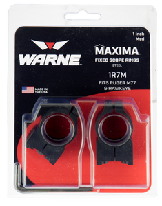 Warne Maxima Permanent Attach 1" Rings Matte, Medium, Ruger M77 / Ruger Super Redhawk Warne Maxima Permanent Attach 1" Rings Matte, Medium, Ruger M77 / Ruger Super Redhawk