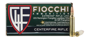 Fiocchi Frangible 223 Remington 50rd Ammo 45 Grain Frangible 20 Boxes Per Case Fiocchi Frangible 223 Remington 50rd Ammo 45 Grain Frangible 20 Boxes Per Case