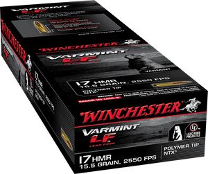 Winchester Varmint Ammunition 17 Hornady Magnum Rimfire (HMR) 15.5 Grain Hornady NTX Lead-Free Winchester Varmint Ammunition 17 Hornady Magnum Rimfire (HMR) 15.5 Grain Hornady NTX Lead-Free
