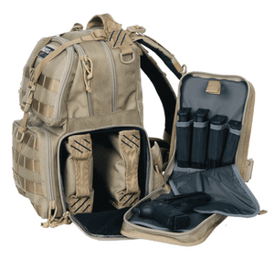 GPS Bags T1612BPT Tactical Backpack Tan 1000D Nylon Teflon Coating with 3 Pistol Storage Cases, Visual ID Storage System, Pull-Out Rain Cover & Chest Strap GPS Bags T1612BPT Tactical Backpack Tan 1000D Nylon Teflon Coating with 3 Pistol Storage Cases, Visual ID Storage System, Pull-Out Rain Cover & Chest Strap