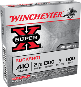 Winchester Super-X Ammunition 410 Bore 2-1/2" 000 Buckshot 3 Pellets Box of 5