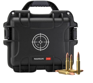 Nanuk 905AMMO1 905 Ammo Case Waterproof Black with White Target Logo Resin & Metal Eyelets Holds 525rds of 223 Rem Nanuk 905AMMO1 905 Ammo Case Waterproof Black with White Target Logo Resin & Metal Eyelets Holds 525rds of 223 Rem