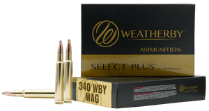 Weatherby Select Plus Ammunition 340 Weatherby Magnum 225 Grain Barnes TTSX Polymer Tipped Spitzer Lead-Free 20RD Weatherby Select Plus Ammunition 340 Weatherby Magnum 225 Grain Barnes TTSX Polymer Tipped Spitzer Lead-Free 20RD