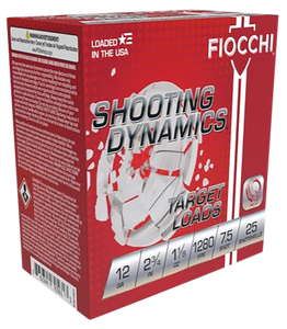 Fiocchi 12SDHV75 Shooting Dynamics Target 12 Gauge 2.75" 1 1/8 oz 7.5 Shot 25 Per Box/ 10 Cs Fiocchi 12SDHV75 Shooting Dynamics Target 12 Gauge 2.75" 1 1/8 oz 7.5 Shot 25 Per Box/ 10 Cs