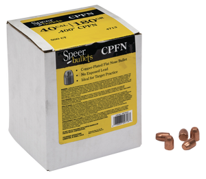 Speer Bullets 40 S&W, 10mm Auto (400 Diameter) 180 Grain Copper Plated Flat Nose Box of 500 Speer Bullets 40 S&W, 10mm Auto (400 Diameter) 180 Grain Copper Plated Flat Nose Box of 500