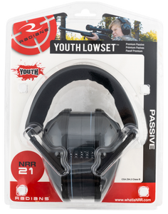 Radians LSY0110CS Lowset Passive Muff 21 dB Over the Head Black Youth 1 Pair Radians LSY0110CS Lowset Passive Muff 21 dB Over the Head Black Youth 1 Pair