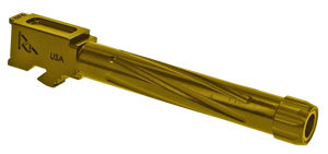 Rival Arms RA20G104E Precision V1 Drop-In Barrel 9mm Luger 4.49" Gold PVD Finish 416R Stainless Steel Material with Threading for Glock 17 Gen5 Rival Arms RA20G104E Precision V1 Drop-In Barrel 9mm Luger 4.49" Gold PVD Finish 416R Stainless Steel Material with Threading for Glock 17 Gen5