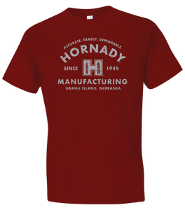 Hornady Gear 31424 Hornady T-Shirt MFG Cardinal Short Sleeve XL