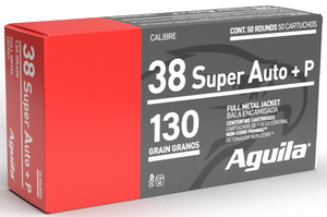 Aguila 1E382112 Target & Range Handgun 38 Super +P 130 gr FMJ50rd Bx Aguila 1E382112 Target & Range Handgun 38 Super +P 130 gr FMJ50rd Bx