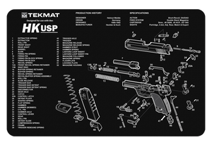 TekMat TEKR17HKUSP HK USP Cleaning Mat Black/White Rubber 17" Long HK USP Parts Diagram TekMat TEKR17HKUSP HK USP Cleaning Mat Black/White Rubber 17" Long HK USP Parts Diagram