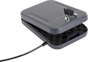 Hornady 95200 Standard Lock Box Large Key Entry Black Steel Holds 1 Handgun 9.50" L x 6.50" W x 1.75" D Hornady 95200 Standard Lock Box Large Key Entry Black Steel Holds 1 Handgun 9.50" L x 6.50" W x 1.75" D