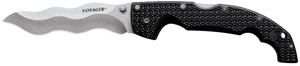 Cold Steel CS29AXW VoyagerXL 5.50" Folding Kris Plain AUS-10A SS Blade Black Griv-Ex w/Aluminum Liners Handle Cold Steel CS29AXW VoyagerXL 5.50" Folding Kris Plain AUS-10A SS Blade Black Griv-Ex w/Aluminum Liners Handle
