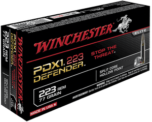 Winchester Ammo S223RPDB2 PDX1 Defender Defense 223 Rem 77 gr Split Core Hollow Point (SCHP) 20 Per Box/ 10 Cs Winchester Ammo S223RPDB2 PDX1 Defender Defense 223 Rem 77 gr Split Core Hollow Point (SCHP) 20 Per Box/ 10 Cs
