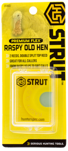 HS Strut 05903 Raspy Old Hen Double Reed Attracts Turkeys Yellow Infinity Latex HS Strut 05903 Raspy Old Hen Double Reed Attracts Turkeys Yellow Infinity Latex