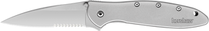 Kershaw 1660ST Leek3" Folding Drop Point Part Serrated Bead Blasted 14C28N Steel Blade Bead Blasted 410 Stainless Steel Handle Includes Pocket Clip Kershaw 1660ST Leek3" Folding Drop Point Part Serrated Bead Blasted 14C28N Steel Blade Bead Blasted 410 Stainless Steel Handle Includes Pocket Clip