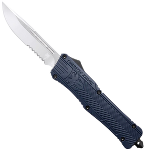 CobraTec Knives LNYCTK1LDS CTK-1Large 3.75" OTF Drop Point Part Serrated D2 Steel Blade/ NYPD Blue Aluminum Handle Features Glass Breaker Includes Pocket Clip CobraTec Knives LNYCTK1LDS CTK-1Large 3.75" OTF Drop Point Part Serrated D2 Steel Blade/ NYPD Blue Aluminum Handle Features Glass Breaker Includes Pocket Clip