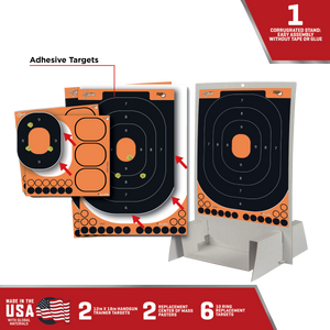 EZ-Aim 15548 Splash Reactive Trainer Kit Self-Adhesive Paper Handgun Yellow Oval Includes Targets/Pasters/Stand EZ-Aim 15548 Splash Reactive Trainer Kit Self-Adhesive Paper Handgun Yellow Oval Includes Targets/Pasters/Stand