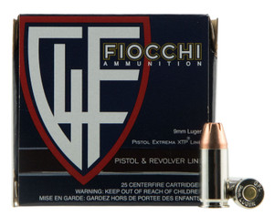 Fiocchi 9XTP25 Hyperformance Defense 9mm Luger 115 gr Hornady XTP Hollow Point 25 Per Box/ 20 Cs Fiocchi 9XTP25 Hyperformance Defense 9mm Luger 115 gr Hornady XTP Hollow Point 25 Per Box/ 20 Cs