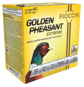 Fiocchi 12GPX6 Golden Pheasant Extrema 12 Gauge 2.75" 1 3/8 oz 6 Shot 25 Per Box/ 10 Cs Fiocchi 12GPX6 Golden Pheasant Extrema 12 Gauge 2.75" 1 3/8 oz 6 Shot 25 Per Box/ 10 Cs